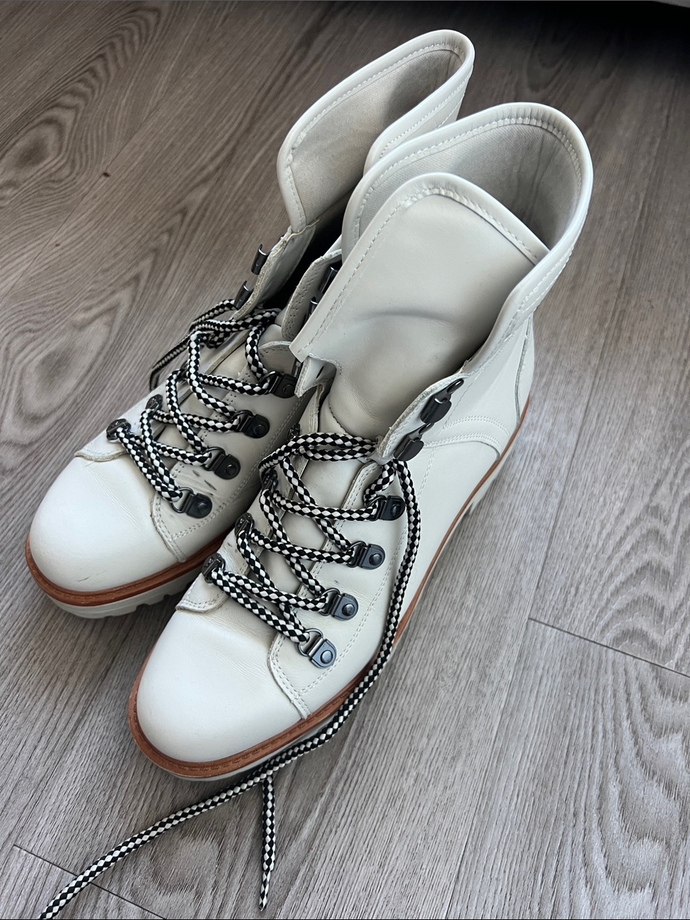 Marc fisher grey Leather Lace-Up Women's Boots